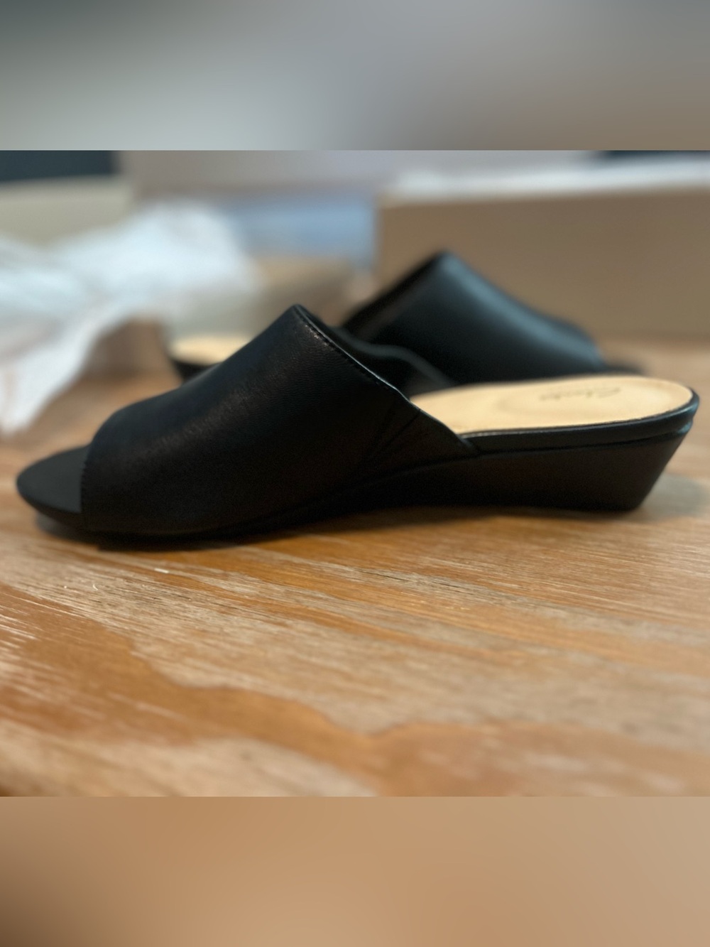 Clarks Leather Parram Waltz Sense Slide Sandals - Picture 8 of 11